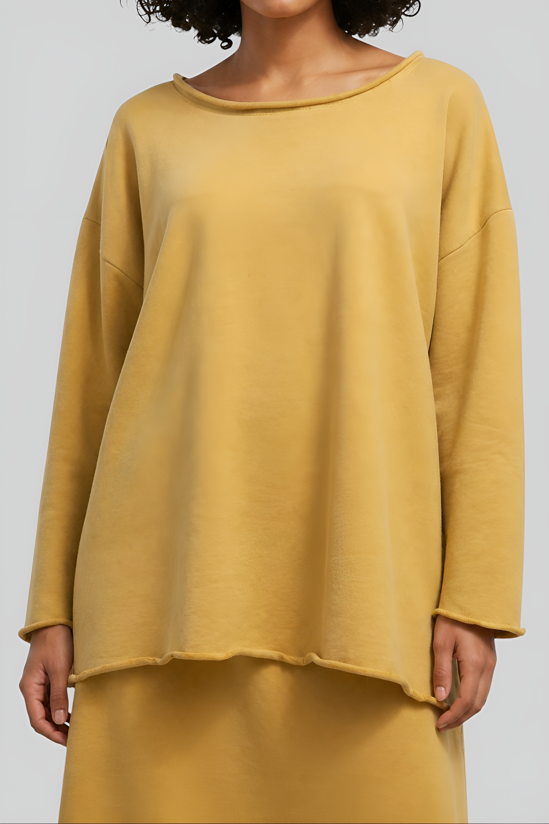 Cotton A-Line Skirt & Oversized Blouse