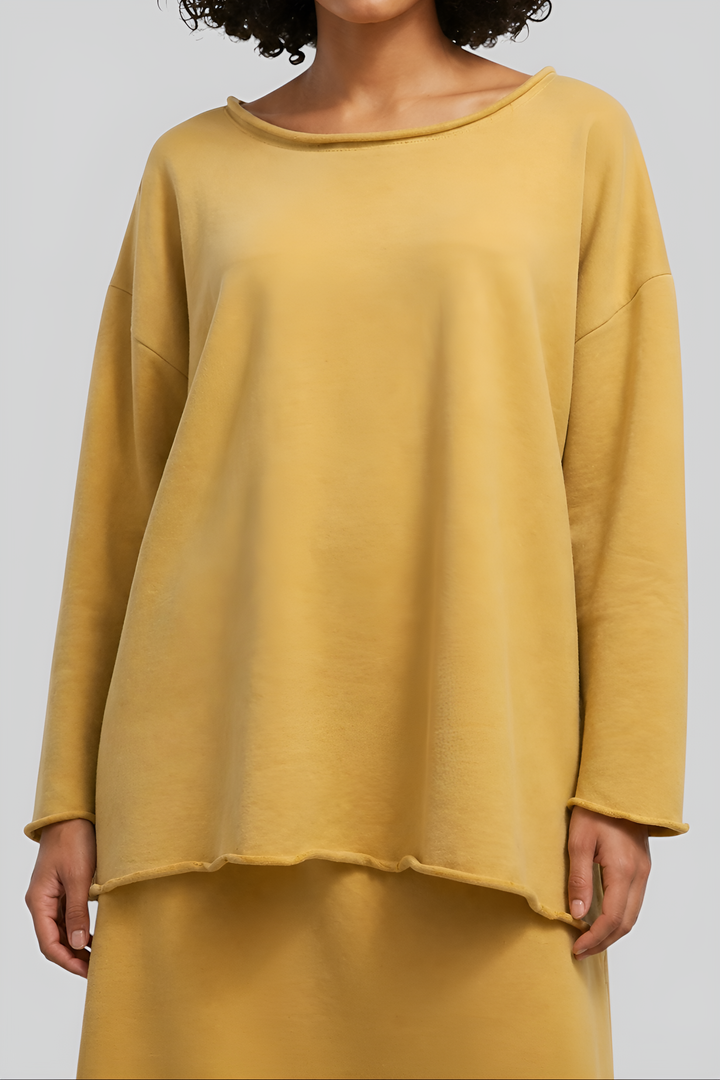 Cotton A-Line Skirt & Oversized Blouse