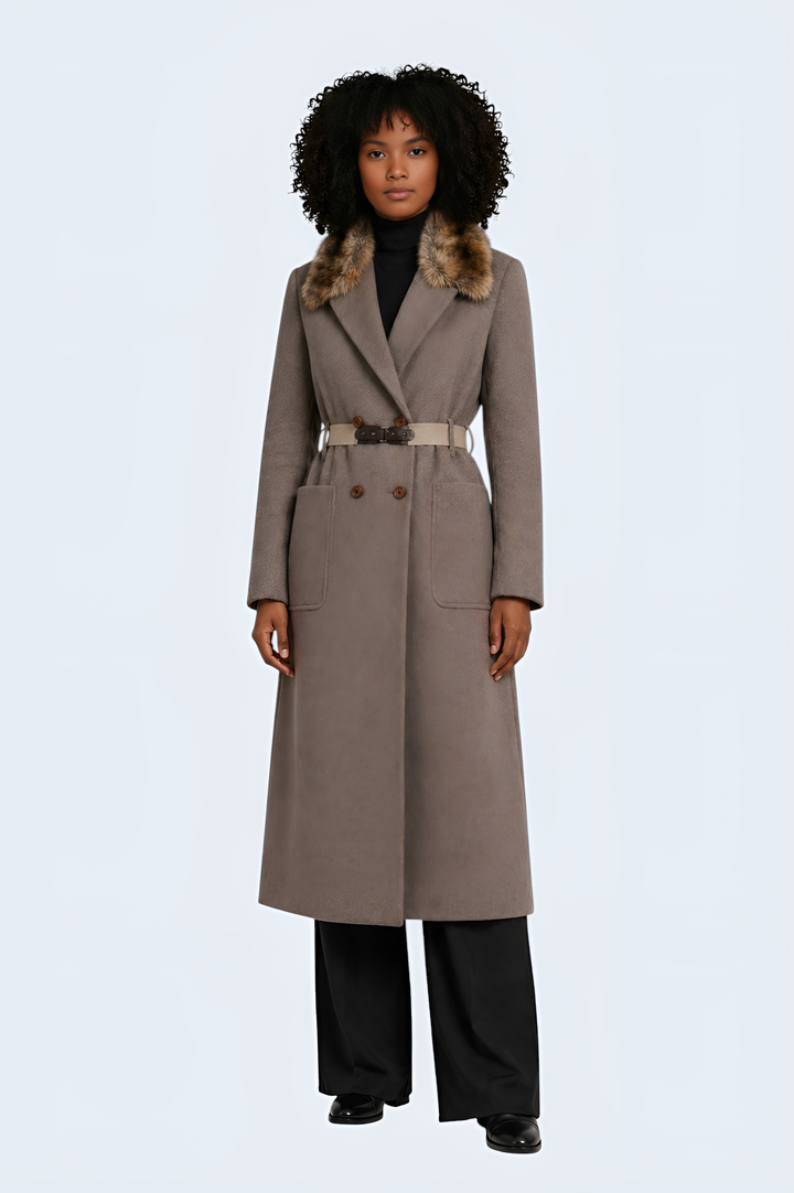 Virgin Sheep Wool Double-Breasted Coat