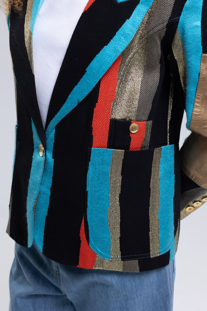 Sparkly lurex striped blazer for women - Baleni