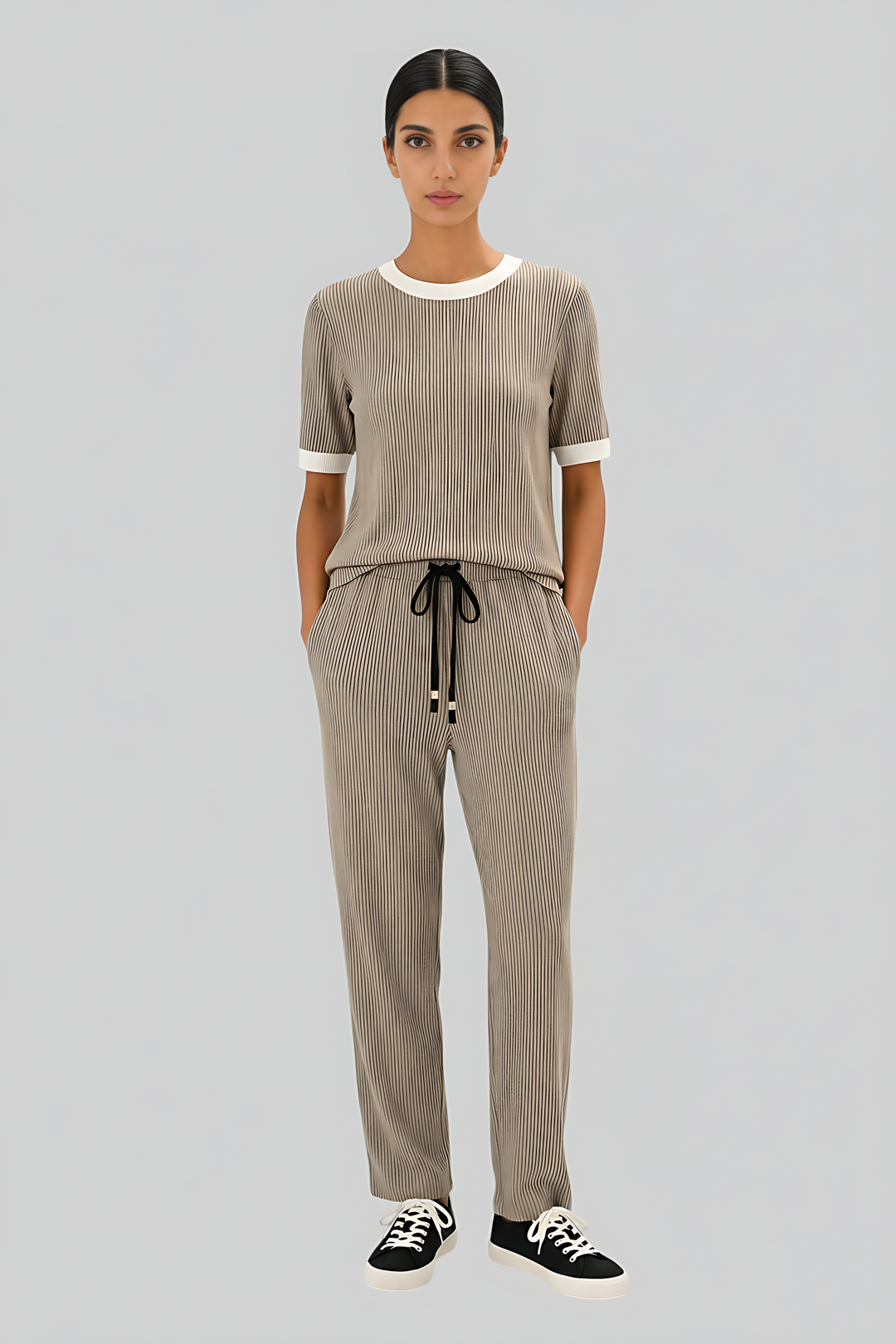Organic Cotton Striped Pants Outfit