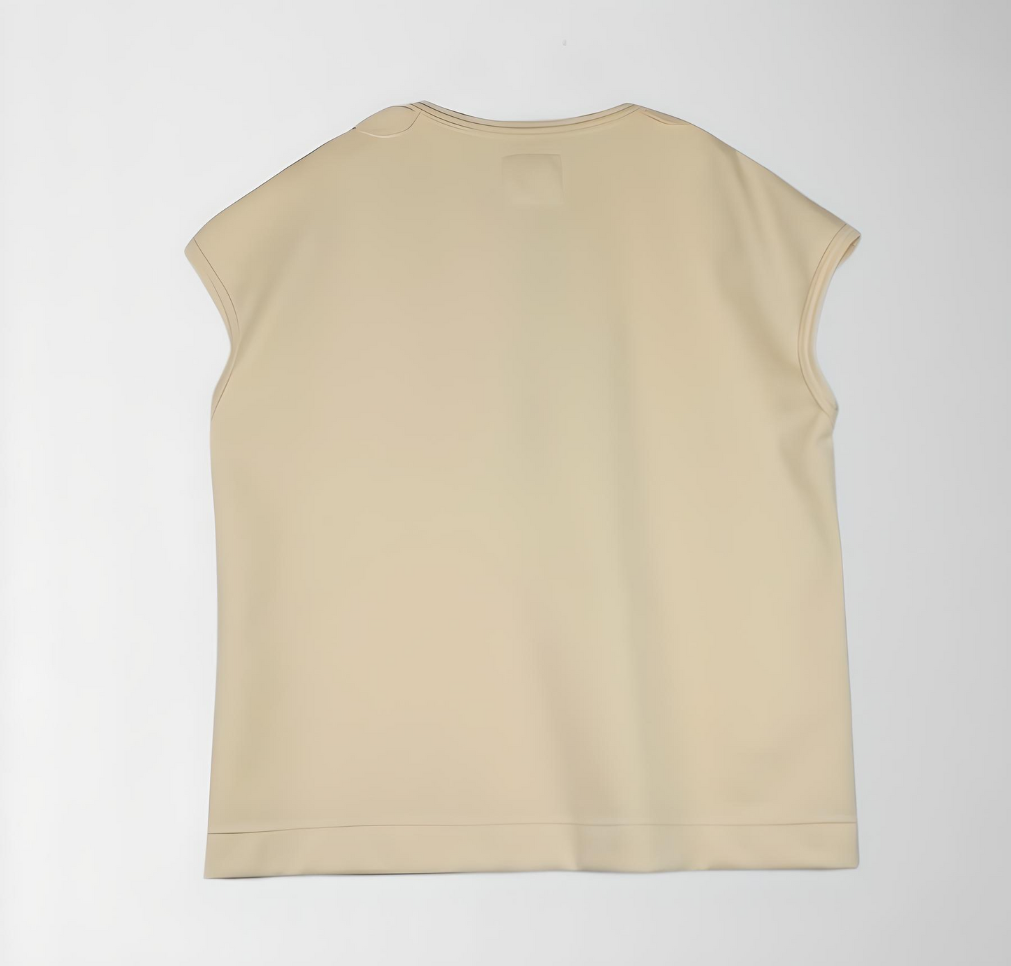 French terry cotton elastane top with zip & ruffle