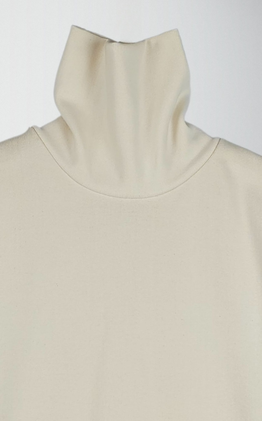 Cotton rib turtleneck top