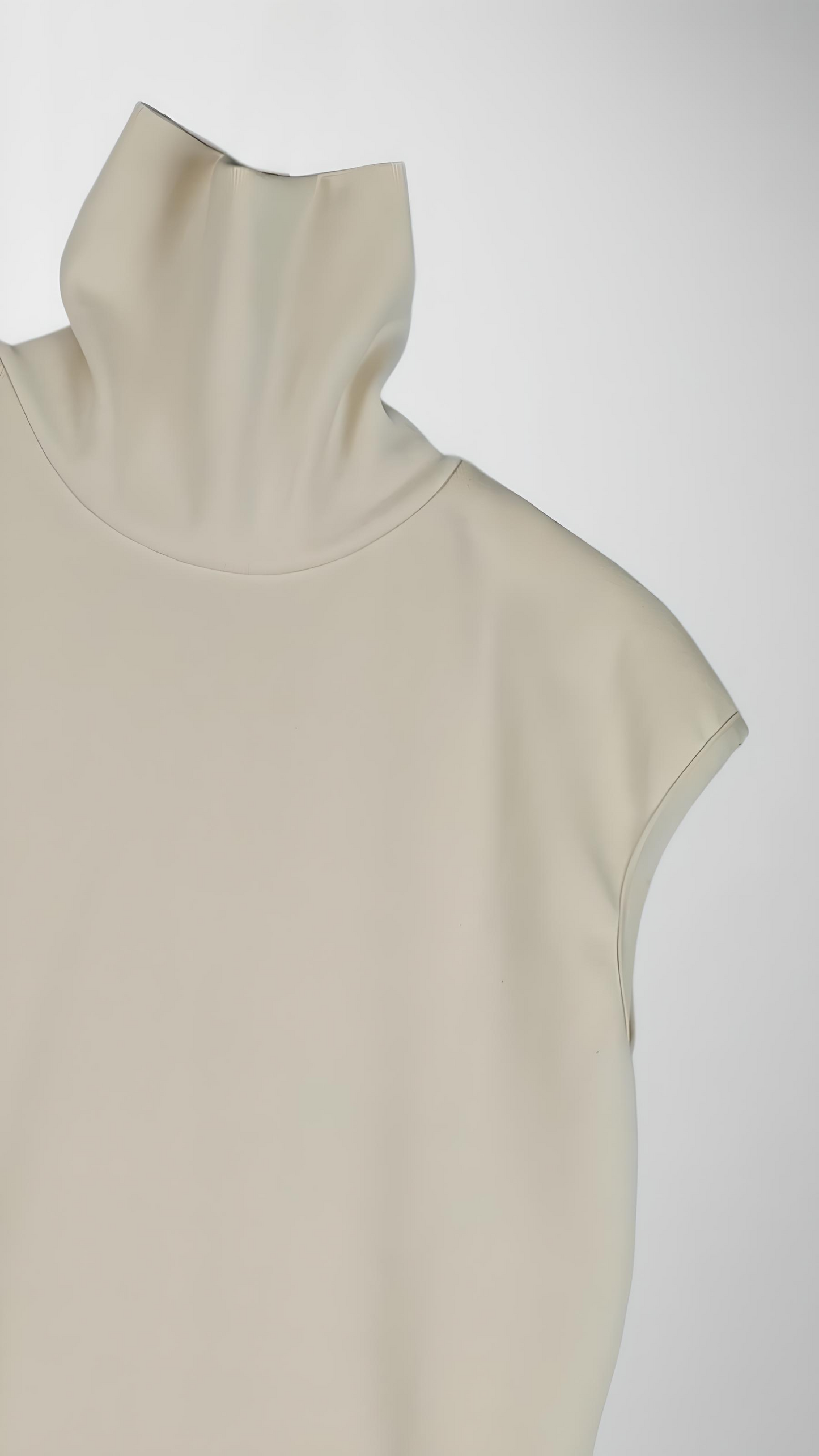 Cotton rib turtleneck top