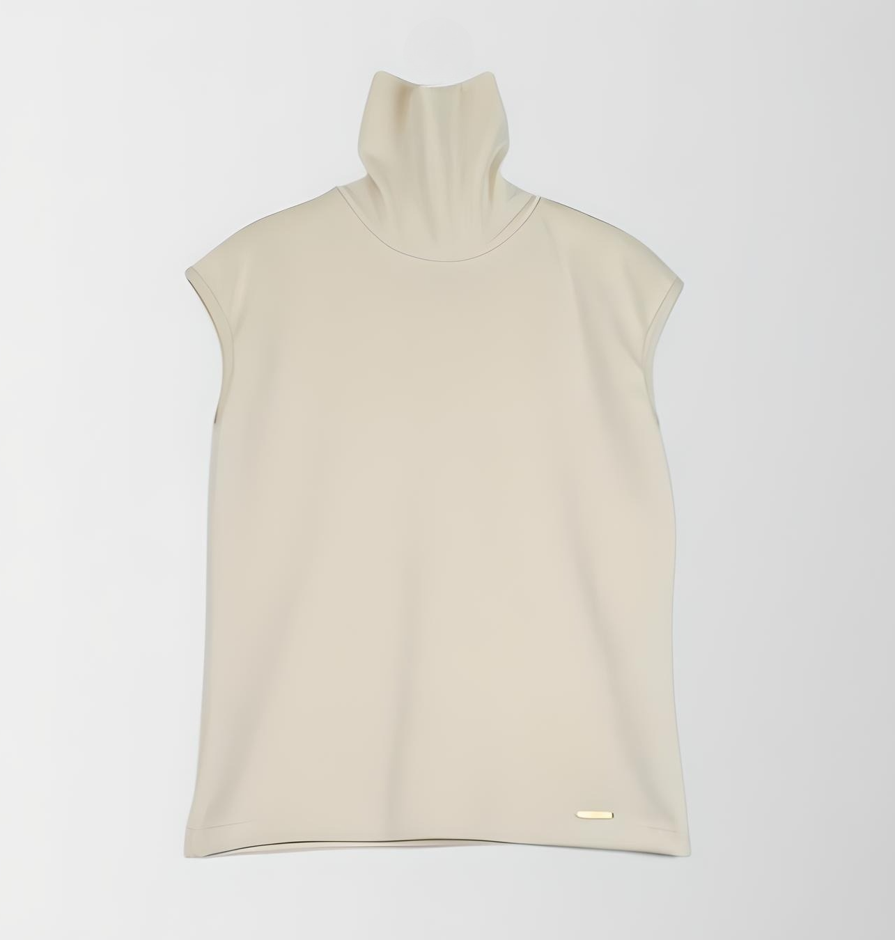 Cotton rib turtleneck top