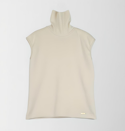 Cotton rib turtleneck top