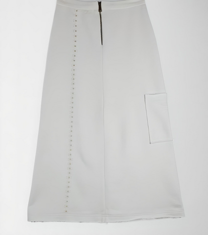 Virgin cotton heavy skirt with chamomile cotton trim