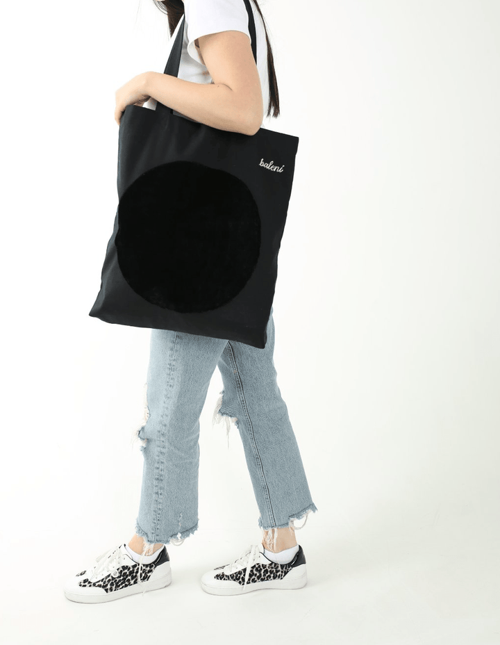 Soft Cotton Canvas & Velvet Embroidered Tote Bag