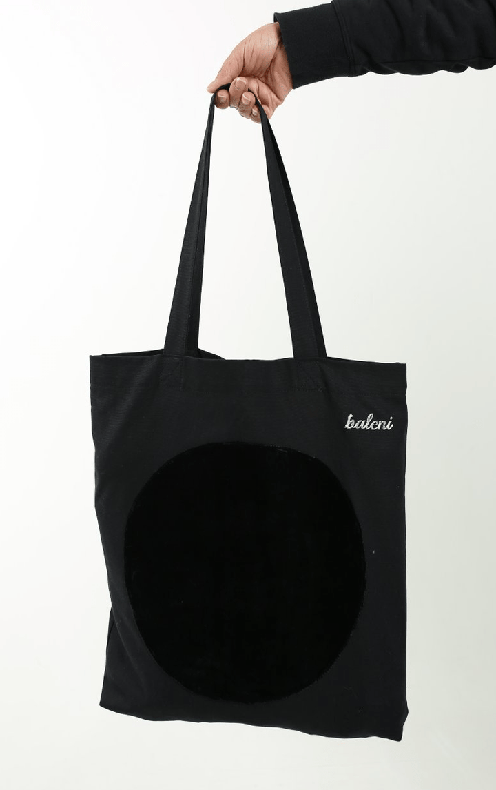 Soft Cotton Canvas & Velvet Embroidered Tote Bag