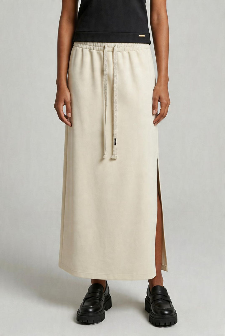 French Terry Cotton Elastane Maxi Skirt