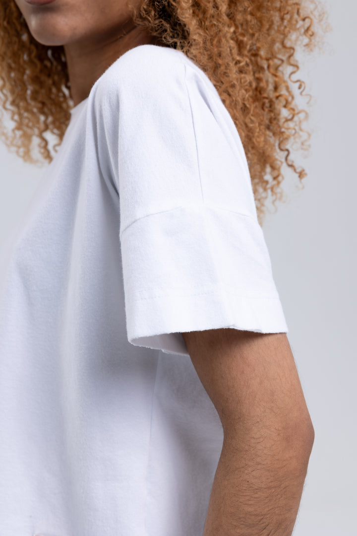 White cropped t-shirt made in Armenia