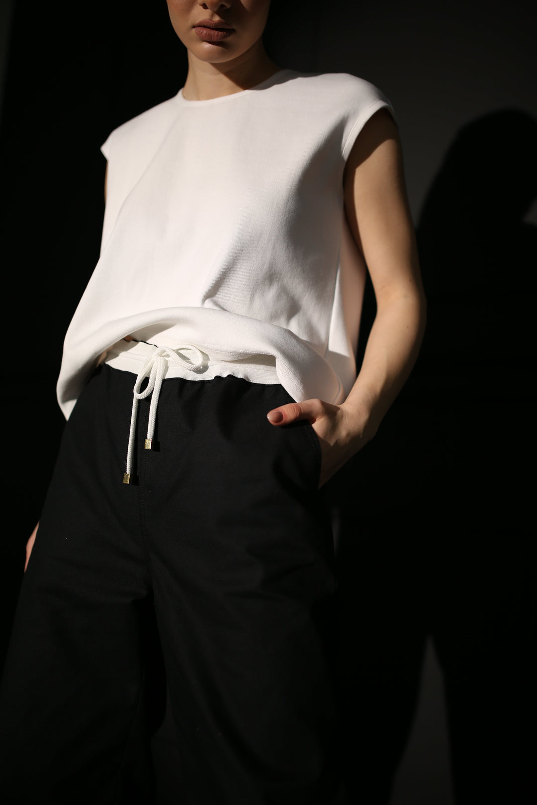 White ribbed tank top made in Armenia