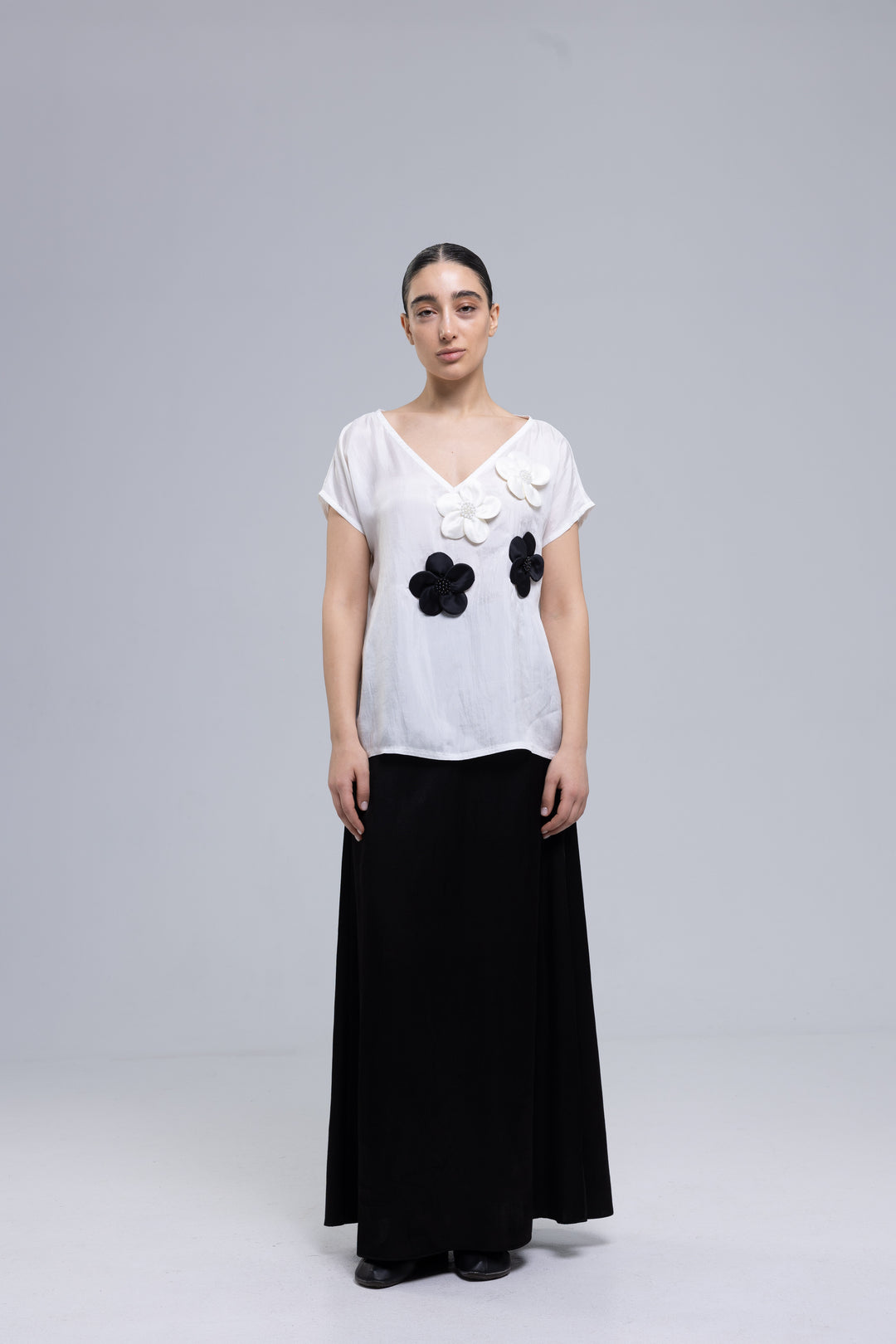 Women's white silk blouse by Baleni