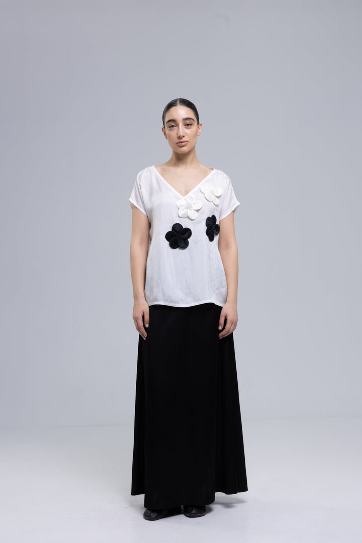 Women's white silk blouse by Baleni