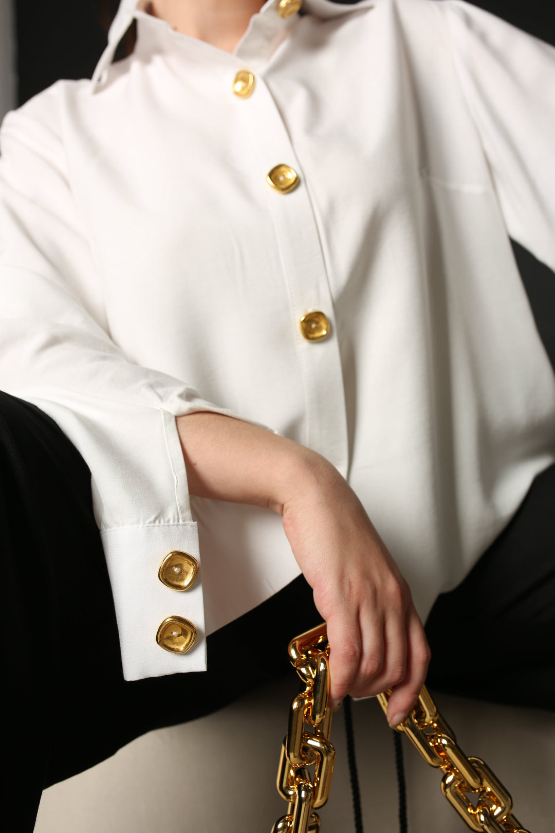 White silk linen shirt made in Armenia