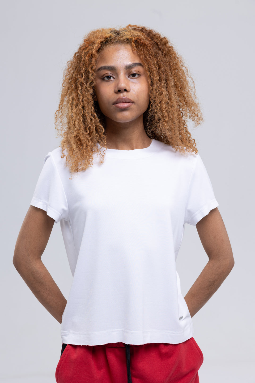White crew neck t-shirt for women