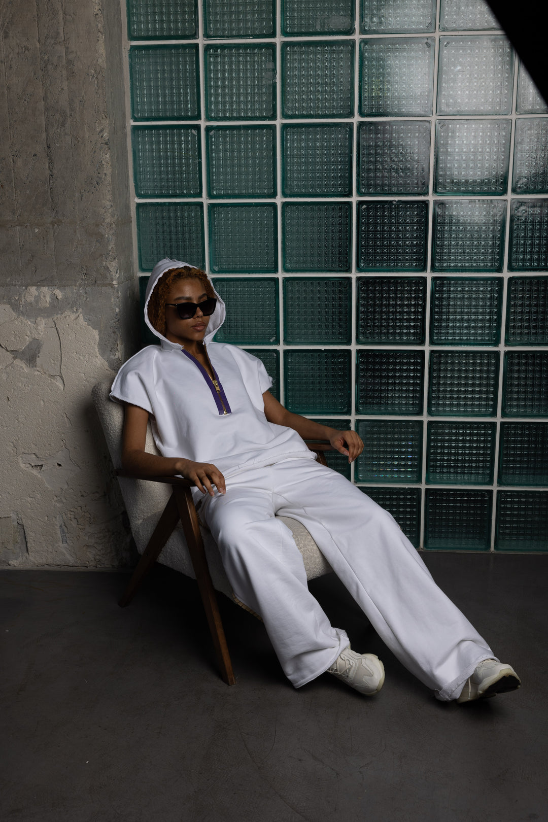 White women's tracksuit set in heavy cotton - Baleni